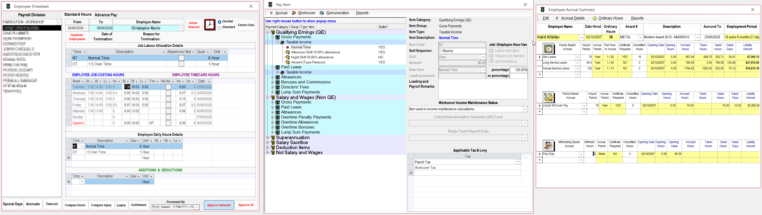Payroll and human resources management module
