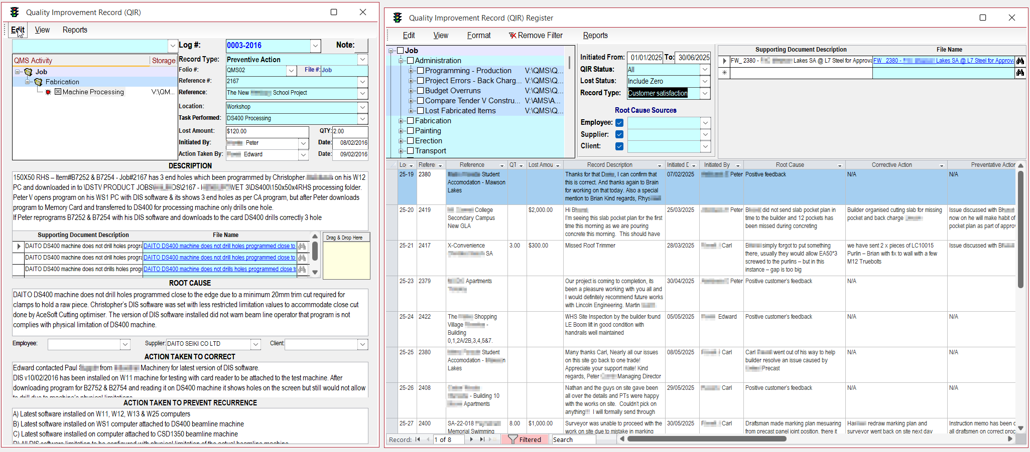 Quality assurance and control management module